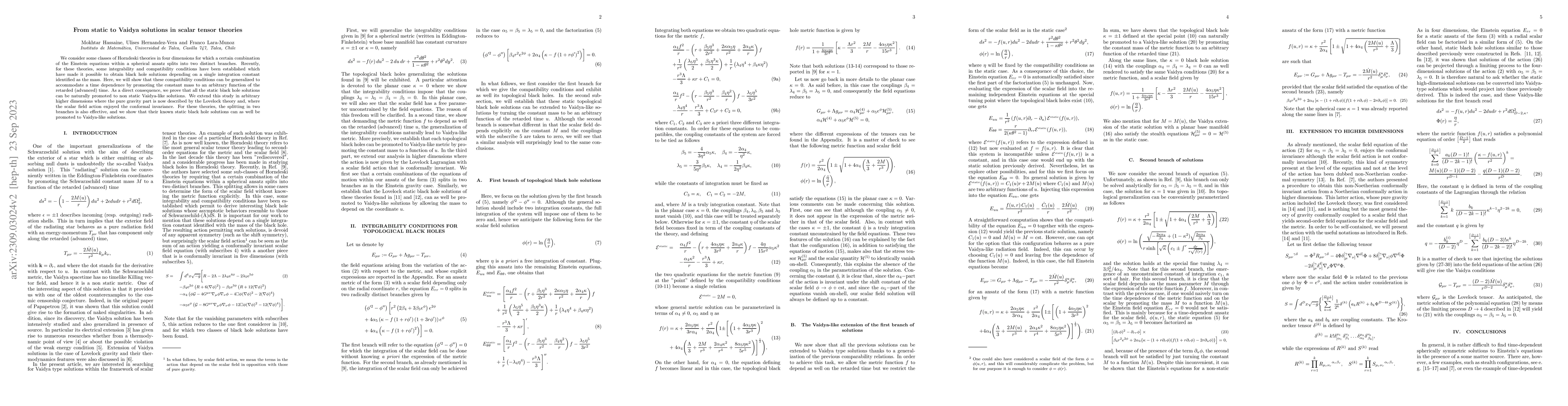 Thumbnail for From static to Vaidya solutions in scalar tensor theories