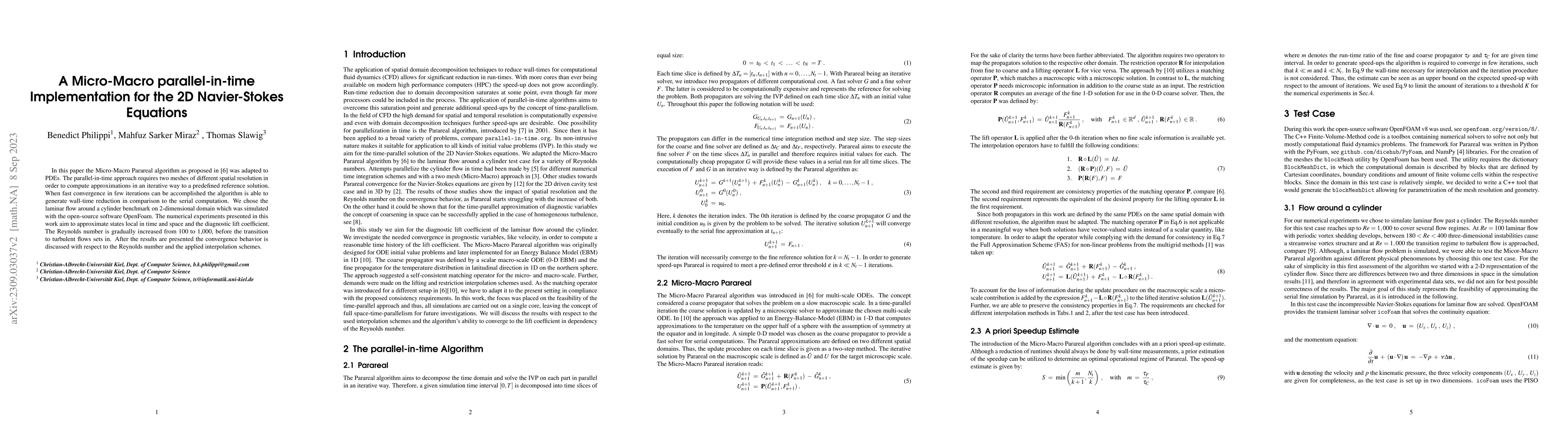 Thumbnail for A Micro-Macro parallel-in-time Implementation for the 2D Navier-Stokes
  Equations