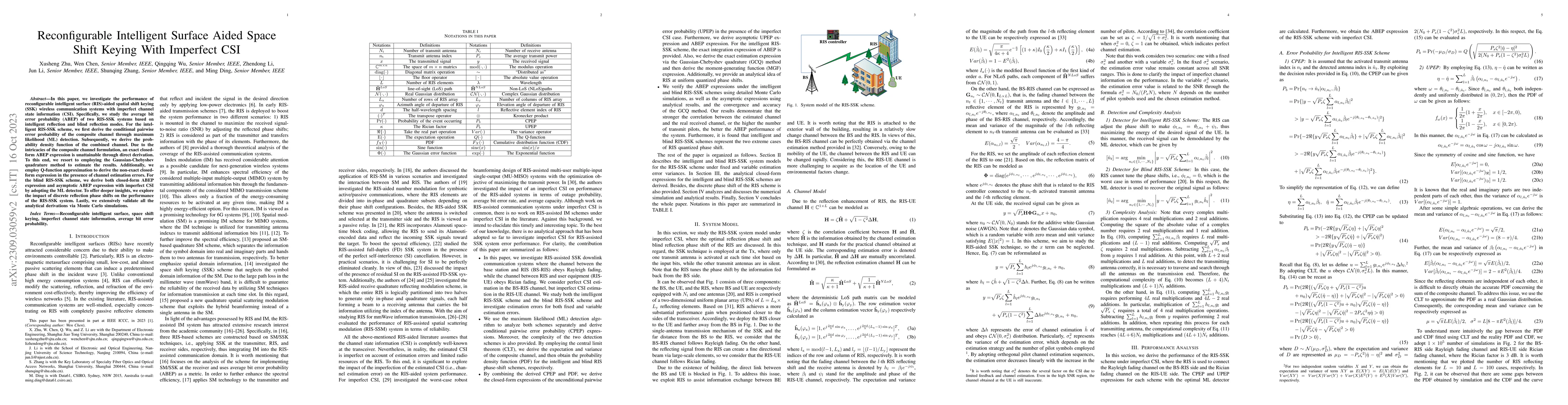 Thumbnail for Reconfigurable Intelligent Surface Aided Space Shift Keying With
  Imperfect CSI