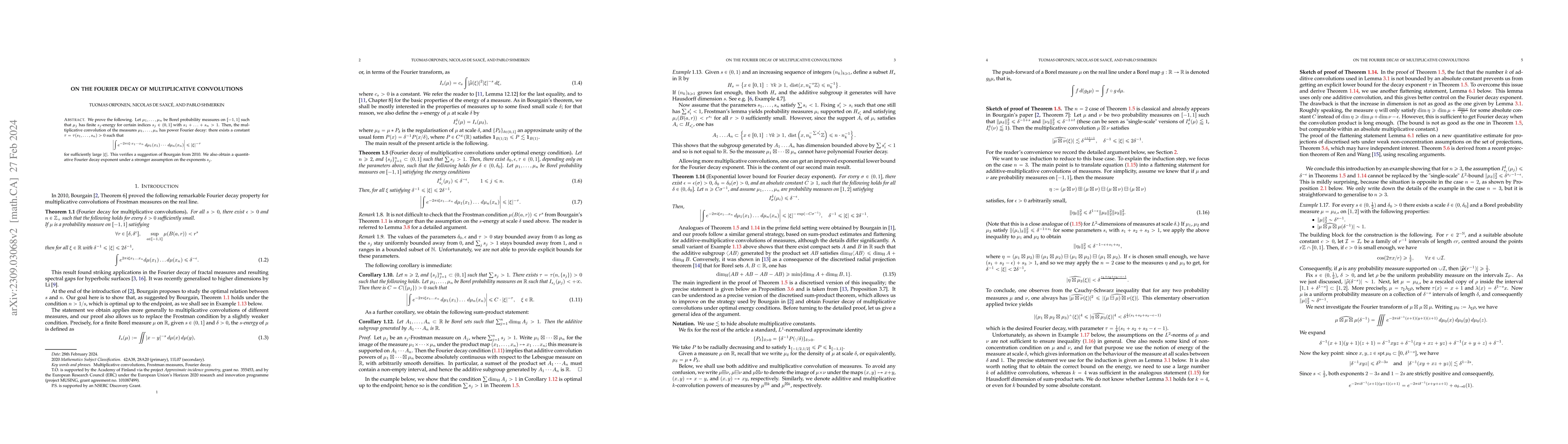 Thumbnail for On the Fourier decay of multiplicative convolutions
