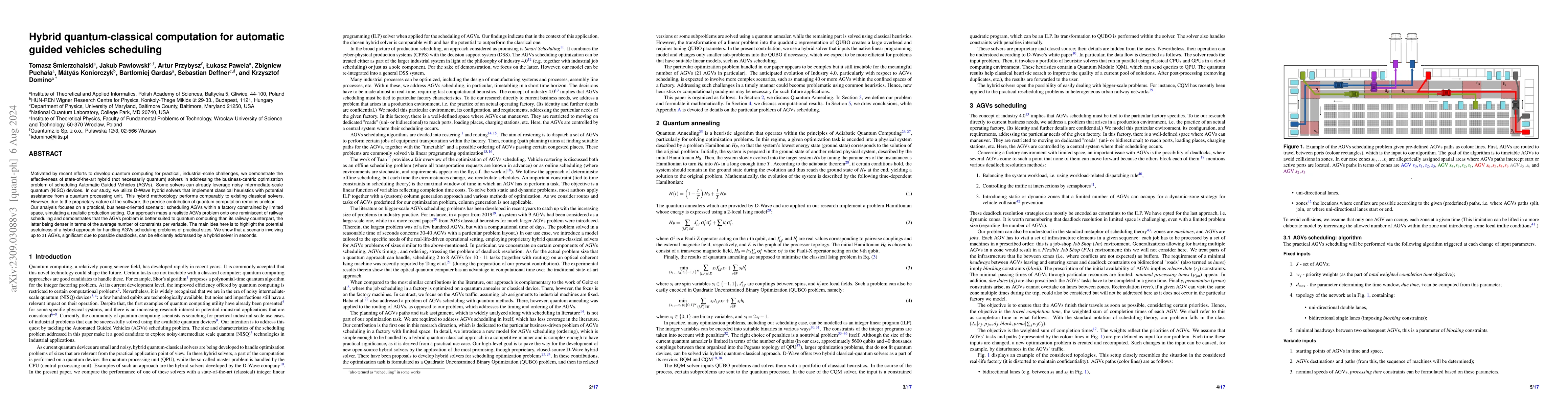 Thumbnail for Hybrid quantum-classical computation for automatic guided vehicles
  scheduling