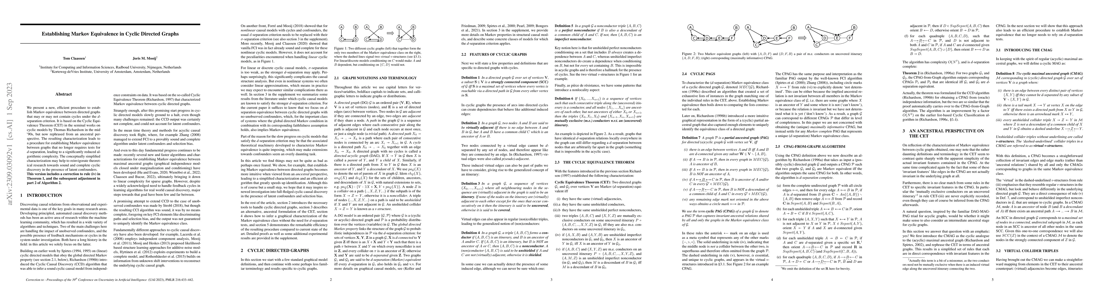 Thumbnail for Establishing Markov Equivalence in Cyclic Directed Graphs