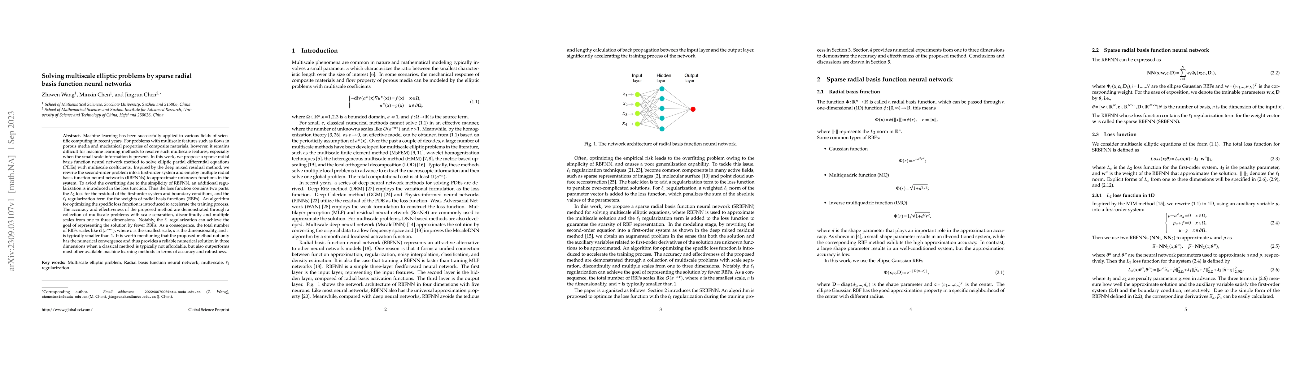 Thumbnail for Solving multiscale elliptic problems by sparse radial basis function
  neural networks