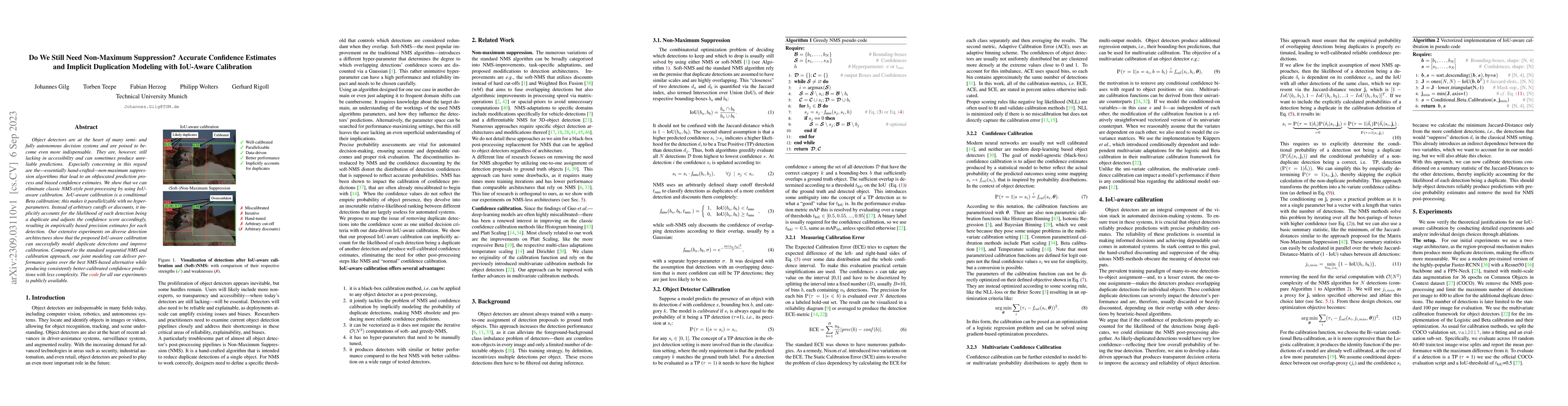 Thumbnail for Do We Still Need Non-Maximum Suppression? Accurate Confidence Estimates
  and Implicit Duplication Modeling with IoU-Aware Calibration