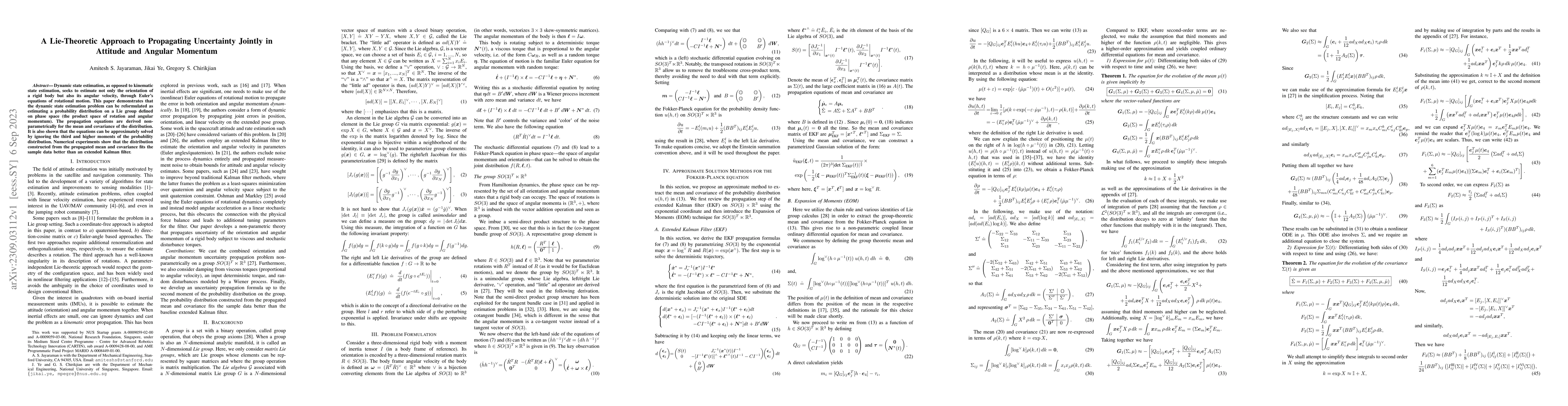 Thumbnail for A Lie-Theoretic Approach to Propagating Uncertainty Jointly in Attitude
  and Angular Momentum