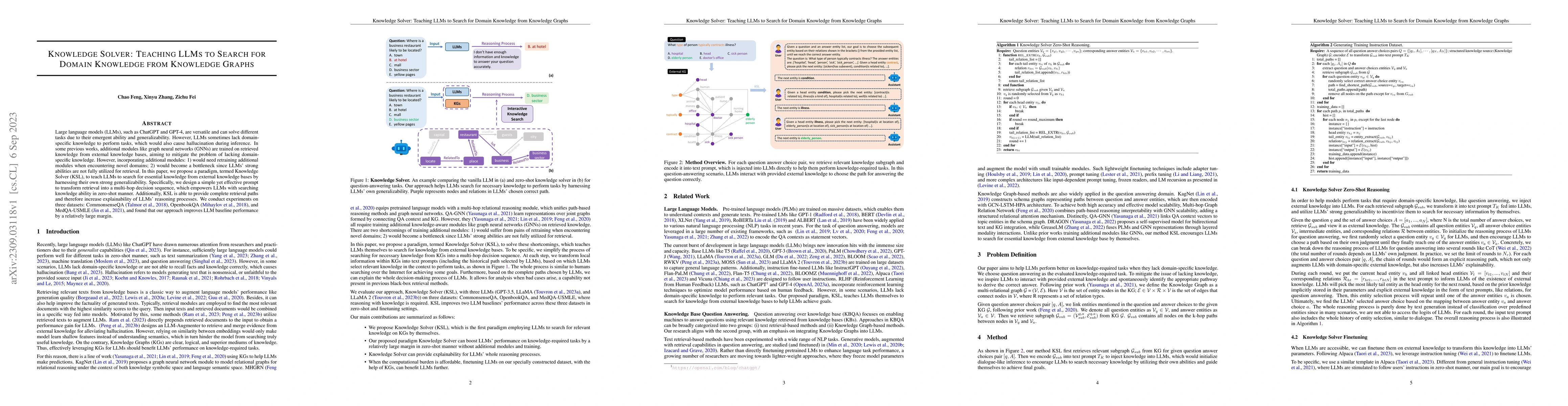 Thumbnail for Knowledge Solver: Teaching LLMs to Search for Domain Knowledge from
  Knowledge Graphs