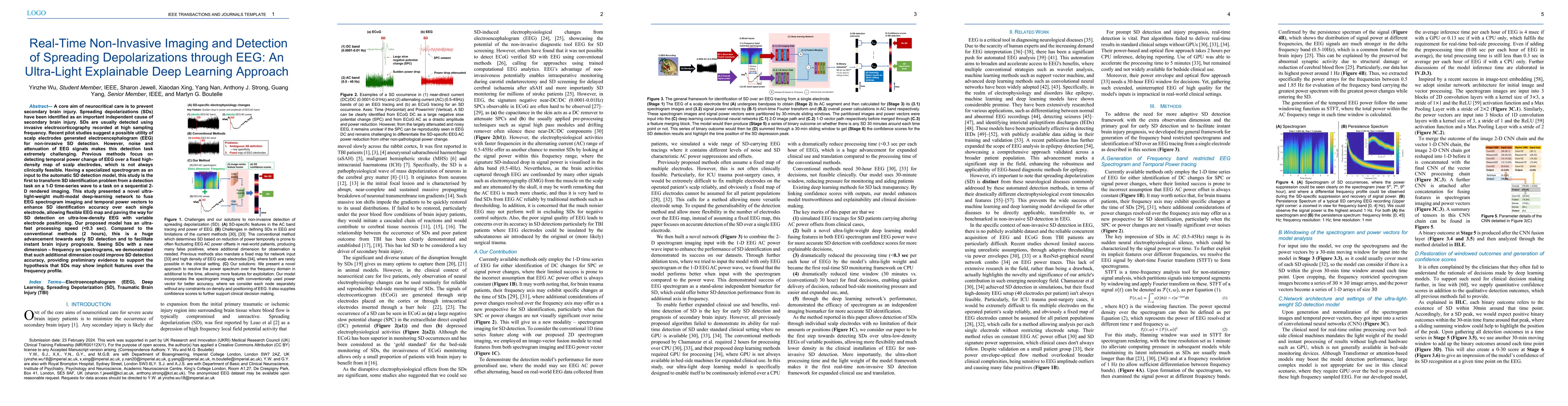 Thumbnail for Real-Time Non-Invasive Imaging and Detection of Spreading
  Depolarizations through EEG: An Ultra-Light Explainable Deep Learning
  Approach