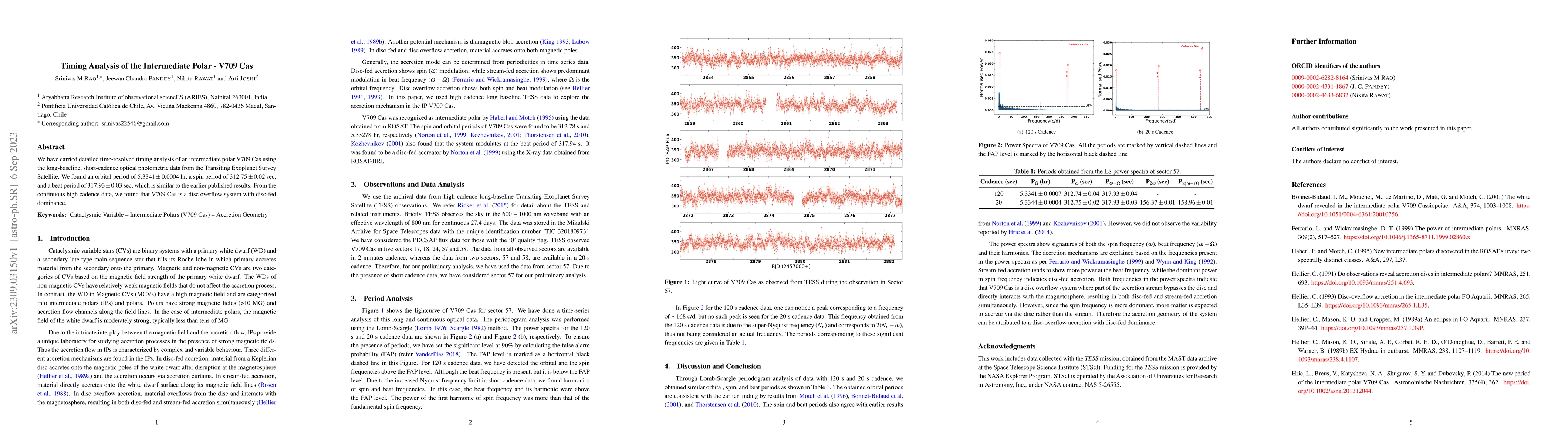 Thumbnail for Timing Analysis of the Intermediate Polar V709 Cas