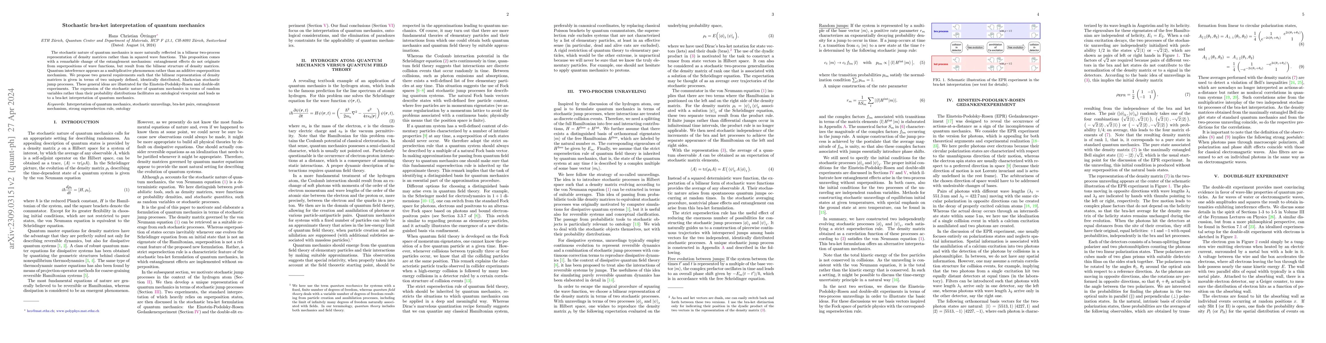 Thumbnail for Stochastic bra-ket interpretation of quantum mechanics