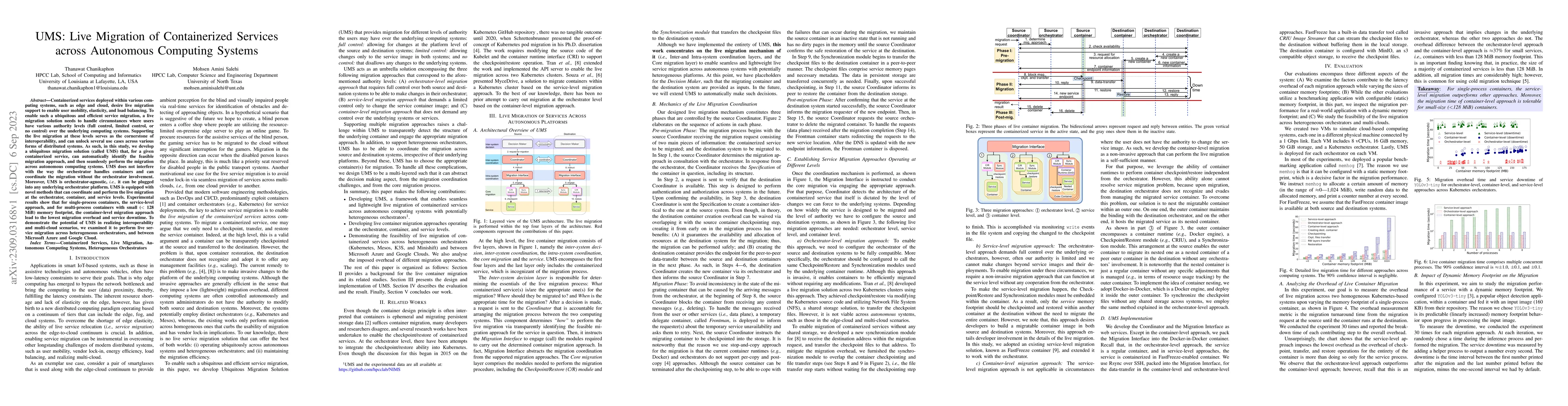 Thumbnail for UMS: Live Migration of Containerized Services across Autonomous
  Computing Systems