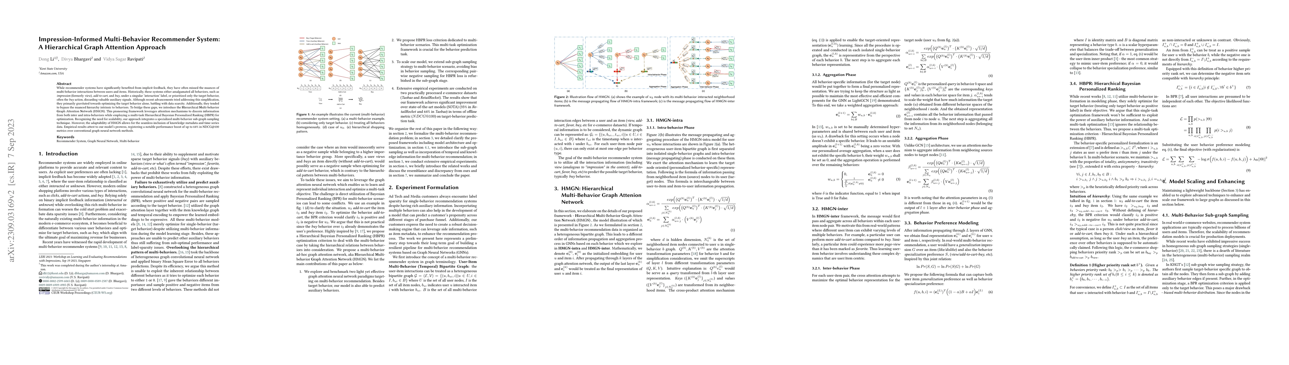 Thumbnail for Impression-Informed Multi-Behavior Recommender System: A Hierarchical
  Graph Attention Approach