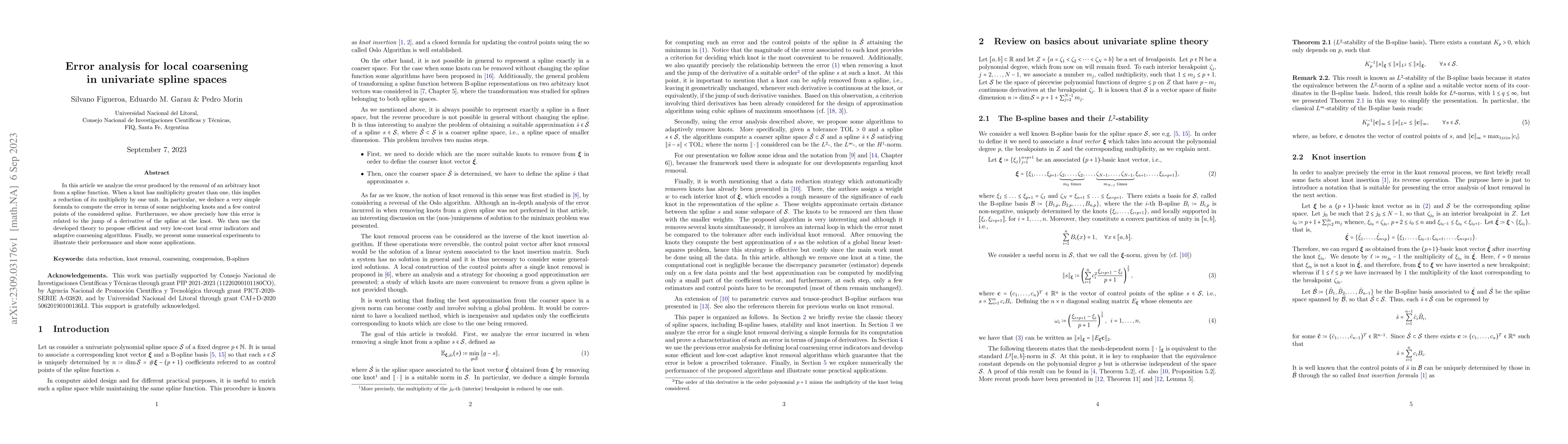 Thumbnail for Error analysis for local coarsening in univariate spline spaces