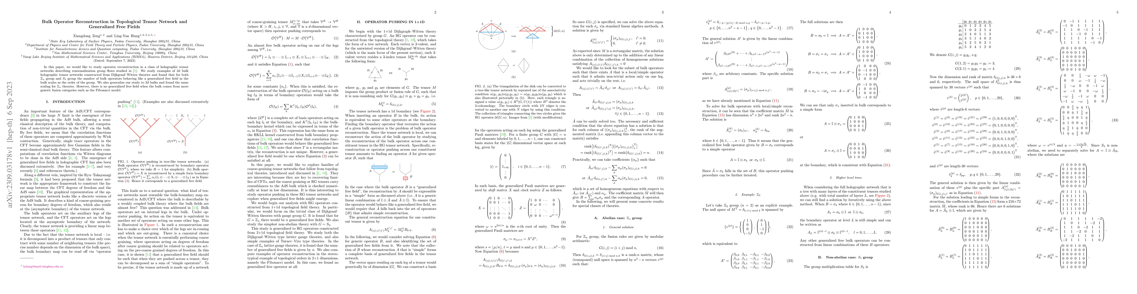 Thumbnail for Bulk Operator Reconstruction in Topological Tensor Network and
  Generalized Free Fields