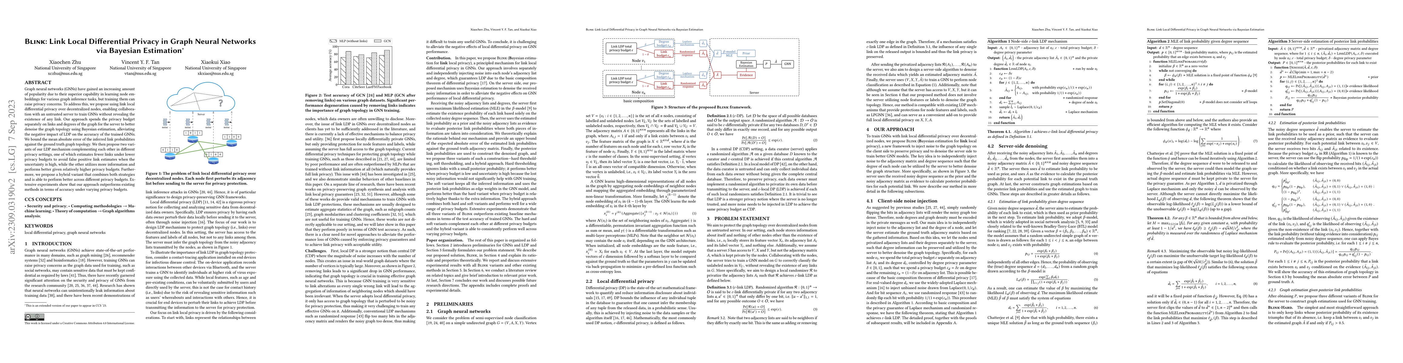 Thumbnail for Blink: Link Local Differential Privacy in Graph Neural Networks via
  Bayesian Estimation