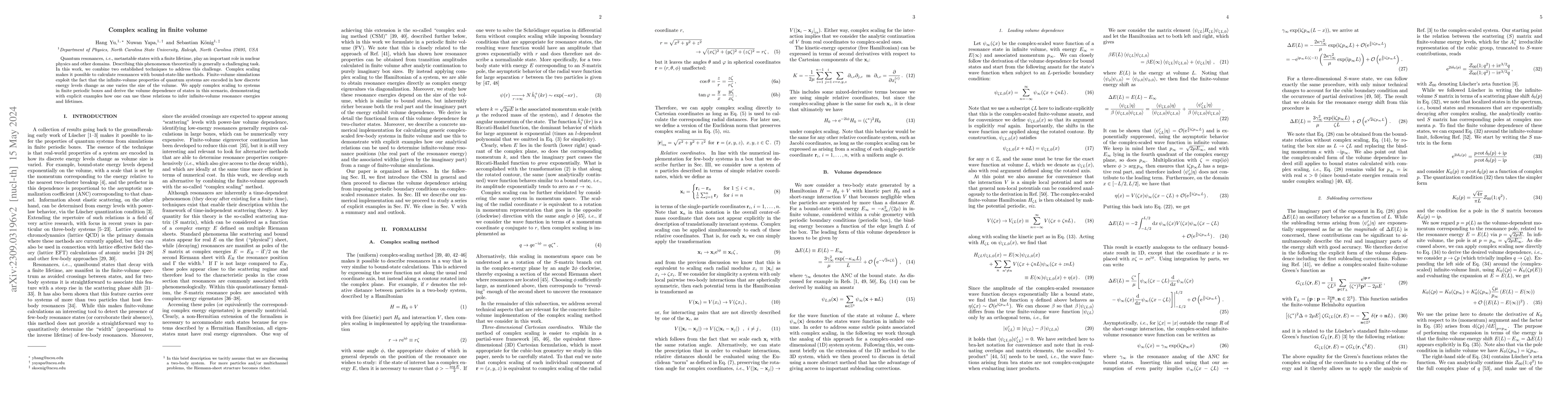 Thumbnail for Complex scaling in finite volume