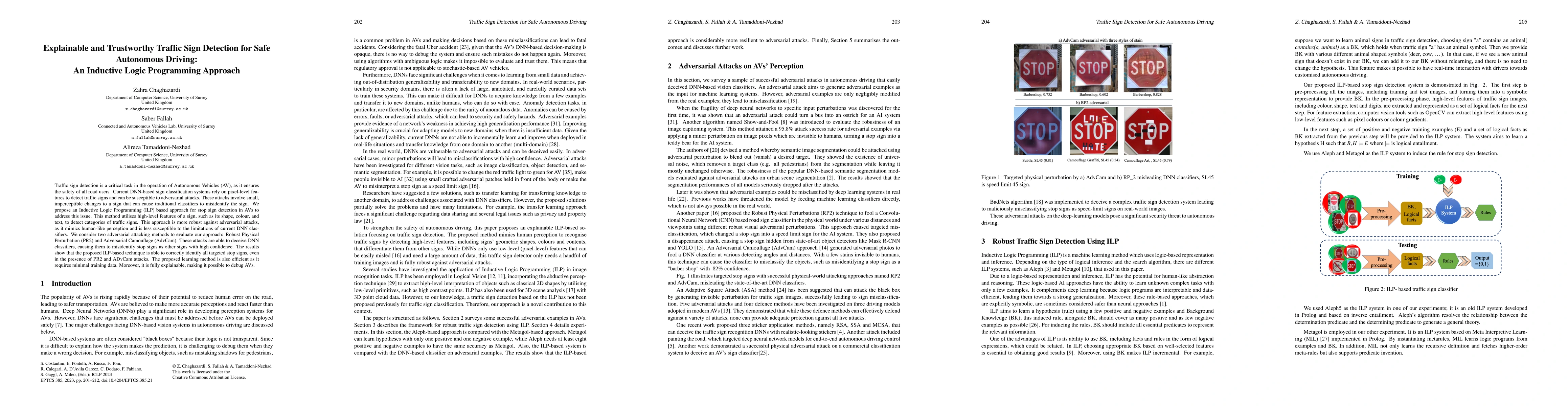 Thumbnail for Explainable and Trustworthy Traffic Sign Detection for Safe Autonomous
  Driving: An Inductive Logic Programming Approach