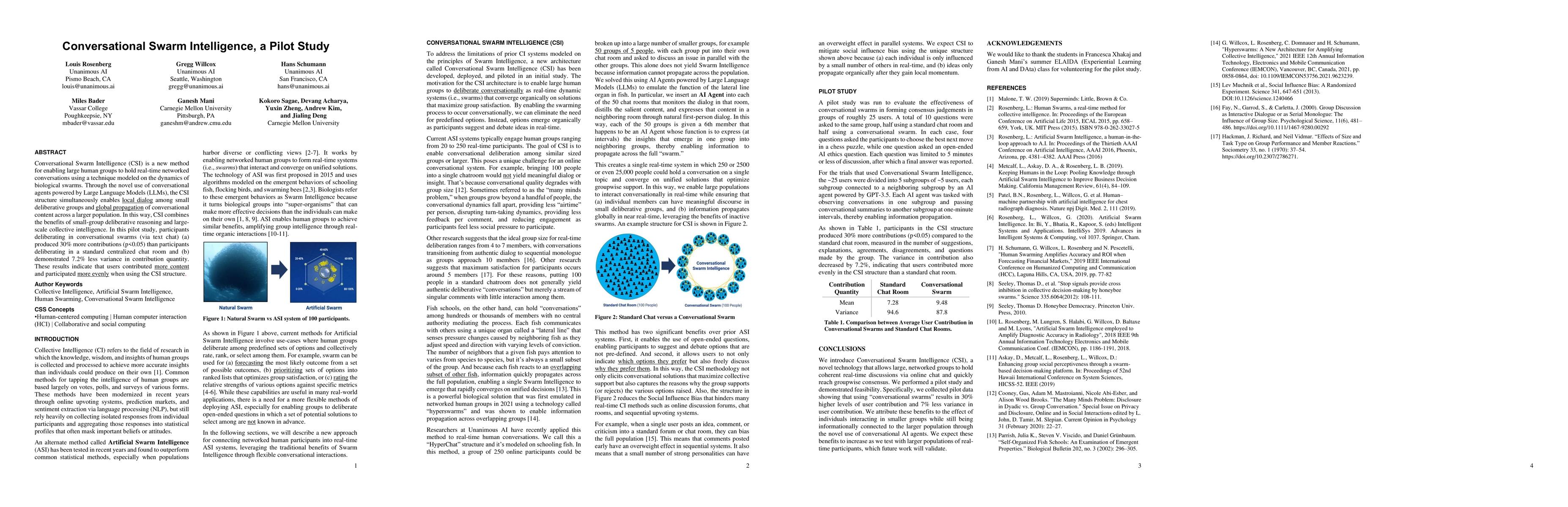 Thumbnail for Conversational Swarm Intelligence, a Pilot Study