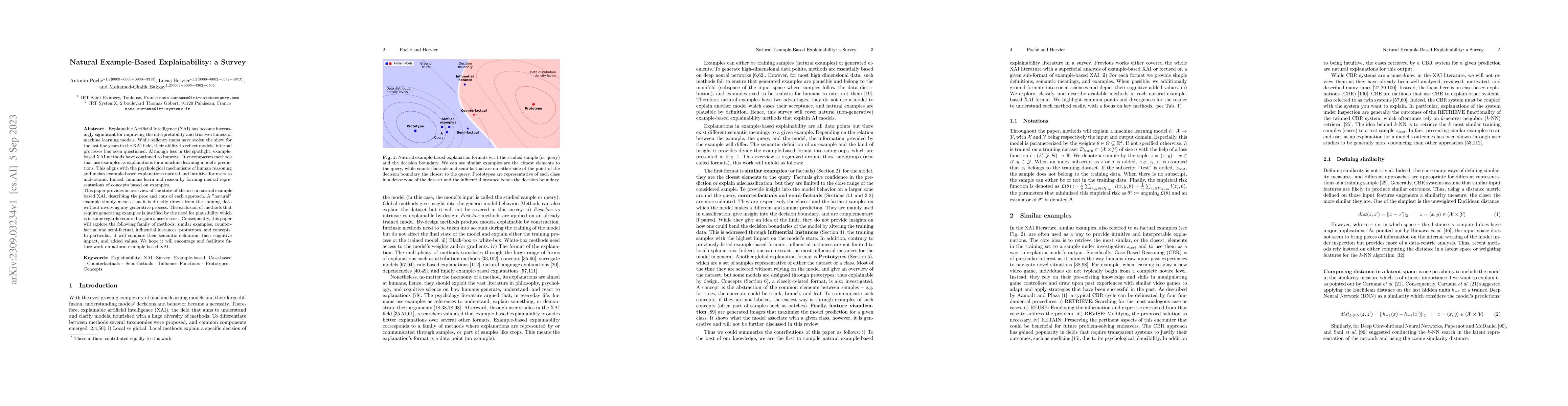 Thumbnail for Natural Example-Based Explainability: a Survey
