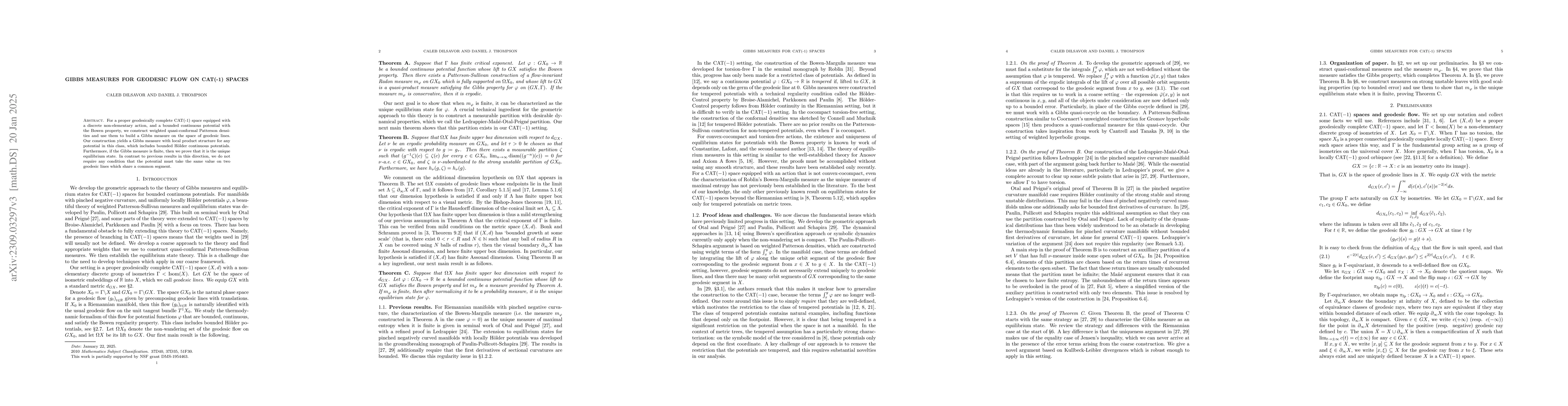 Thumbnail for Gibbs measures for geodesic flow on CAT(-1) spaces