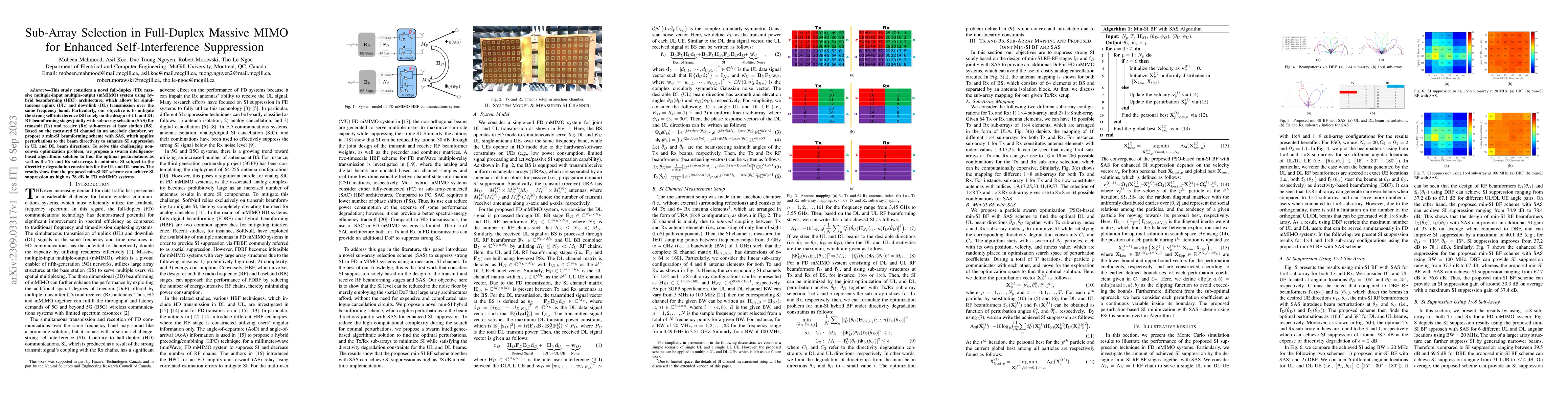 Thumbnail for Sub-Array Selection in Full-Duplex Massive MIMO for Enhanced
  Self-Interference Suppression