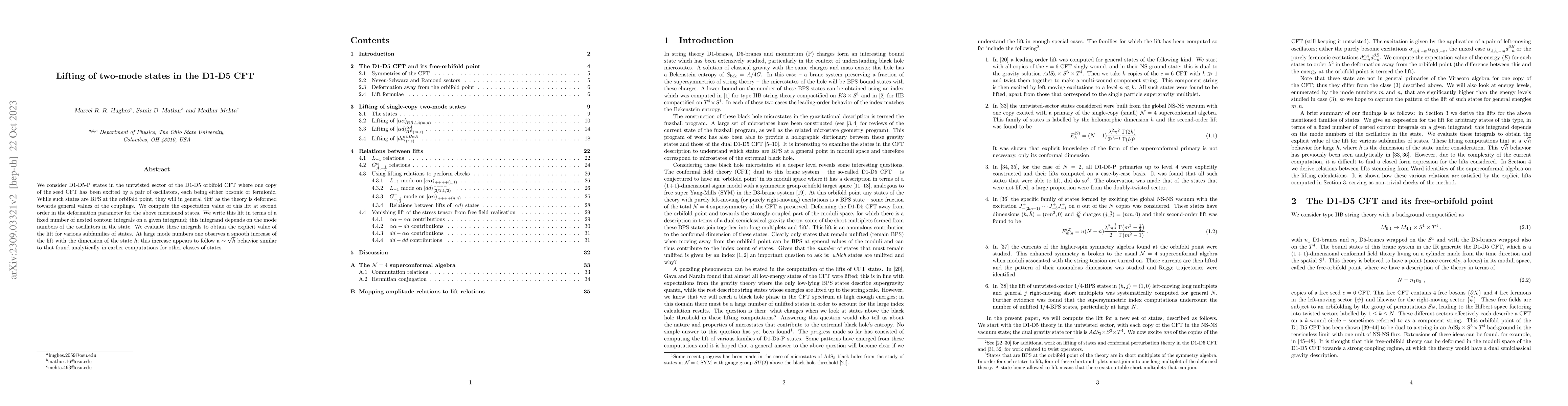 Thumbnail for Lifting of two-mode states in the D1-D5 CFT