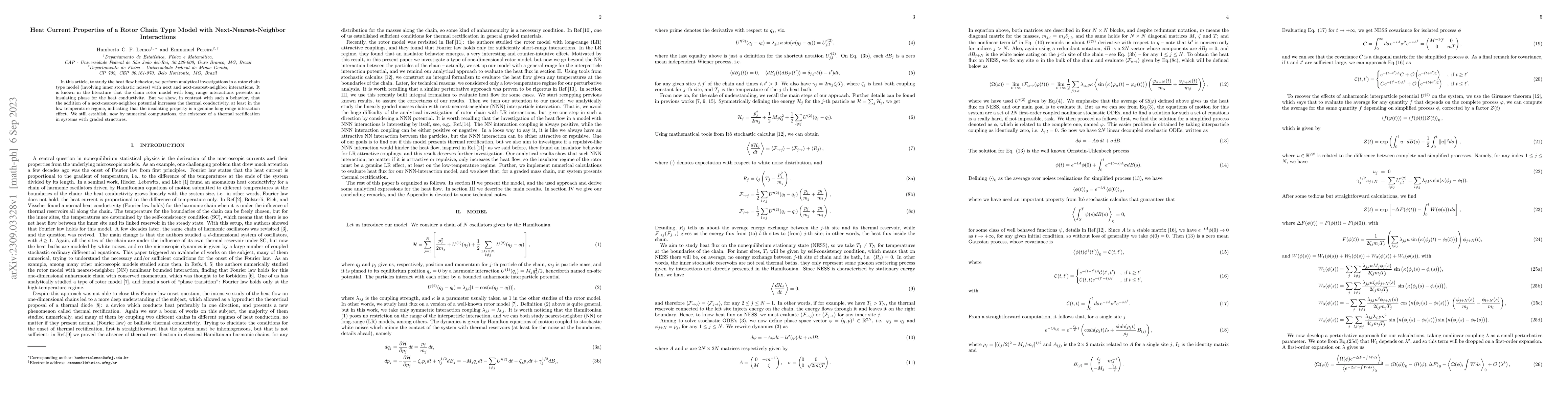 Thumbnail for Heat Current Properties of a Rotor Chain Type Model with
  Next-Nearest-Neighbor Interactions