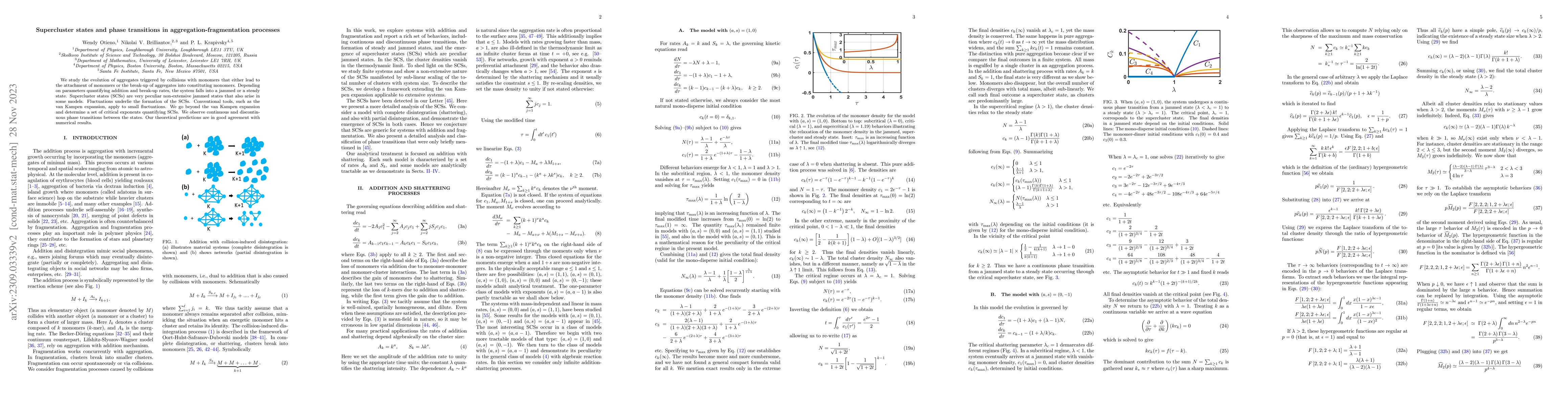 Thumbnail for Supercluster states and phase transitions in aggregation-fragmentation
  processes