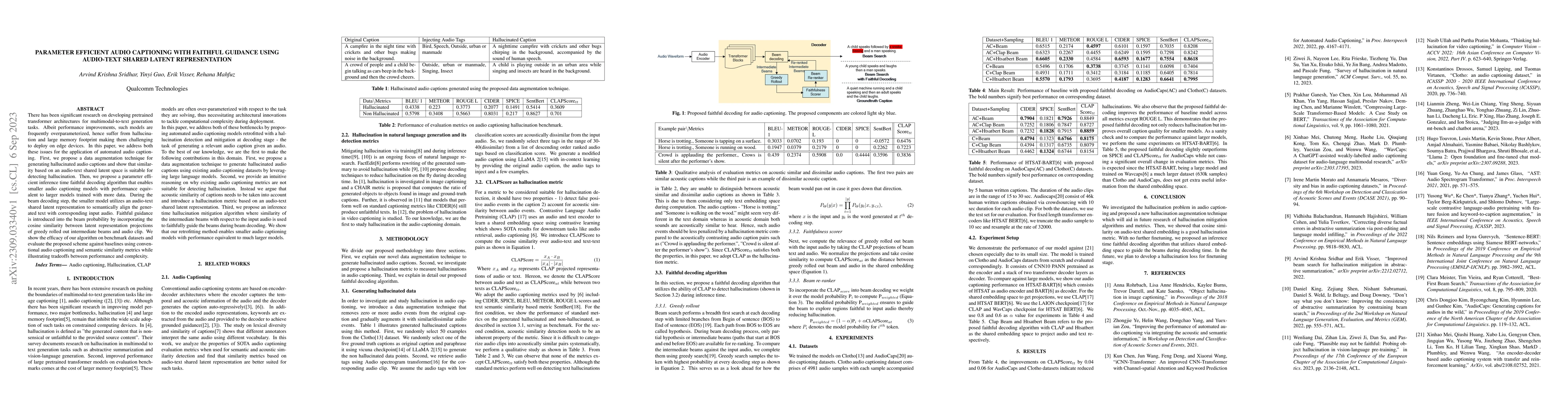 Thumbnail for Parameter Efficient Audio Captioning With Faithful Guidance Using
  Audio-text Shared Latent Representation