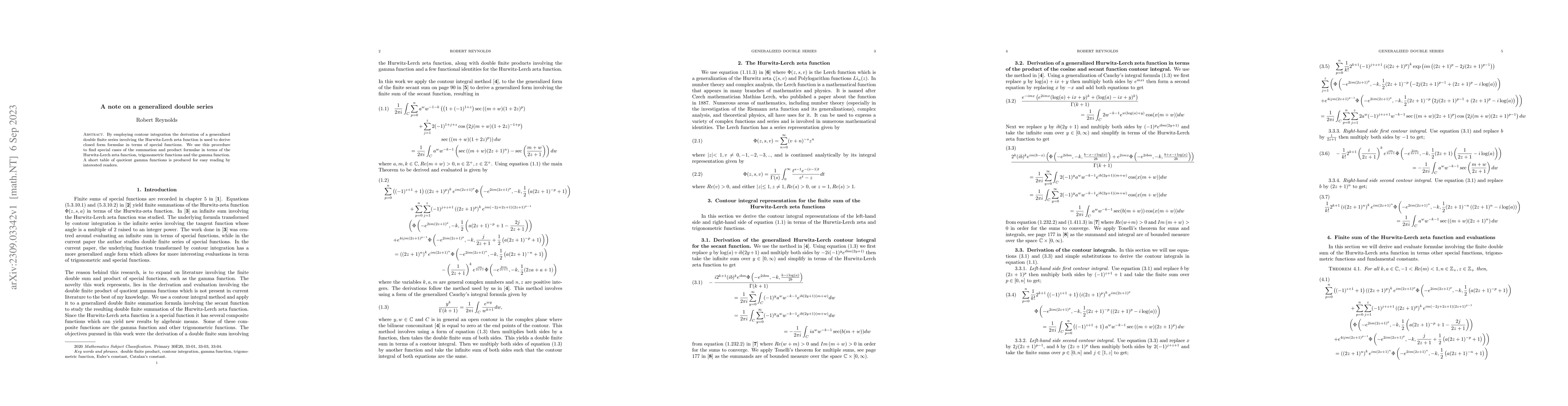 Thumbnail for A note on a generalized double series