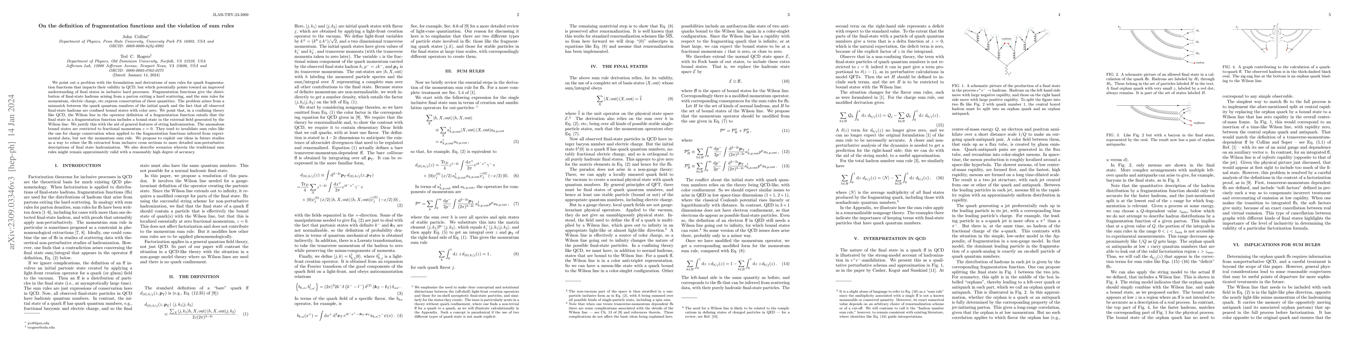 Thumbnail for On the definition of fragmentation functions and the violation of sum
  rules