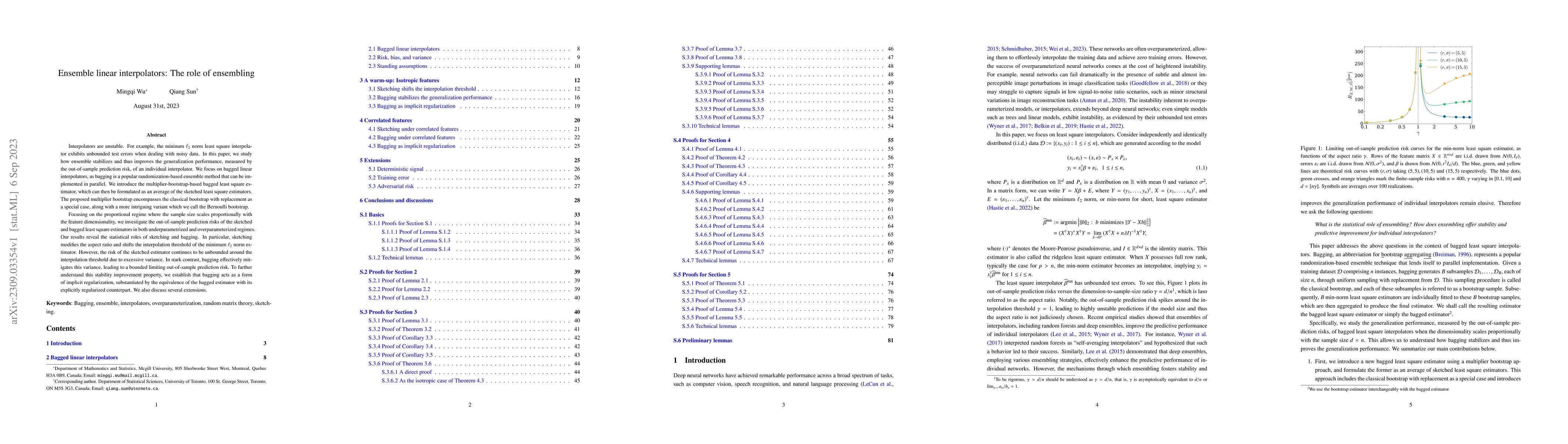 Thumbnail for Ensemble linear interpolators: The role of ensembling