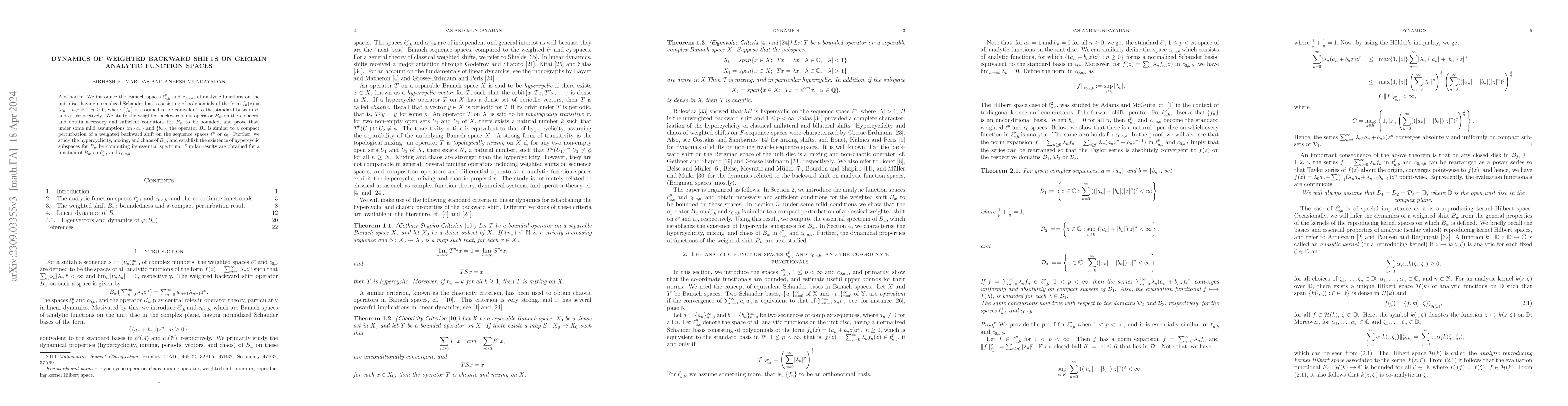 Thumbnail for Dynamics of weighted backward shifts on certain analytic function spaces