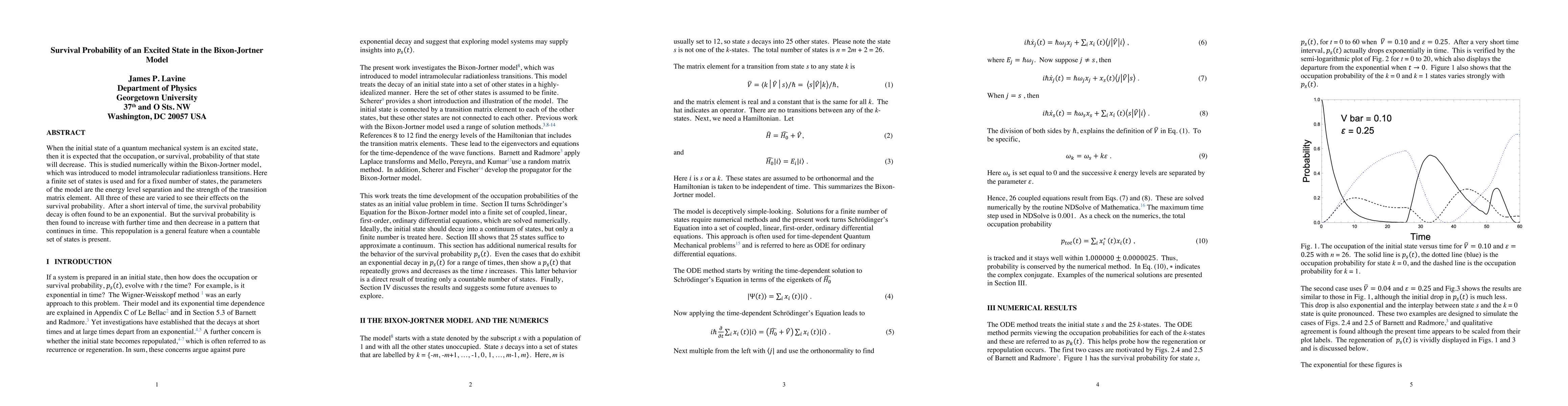 Thumbnail for Survival Probability of an Excited State in the Bixon-Jortner Model