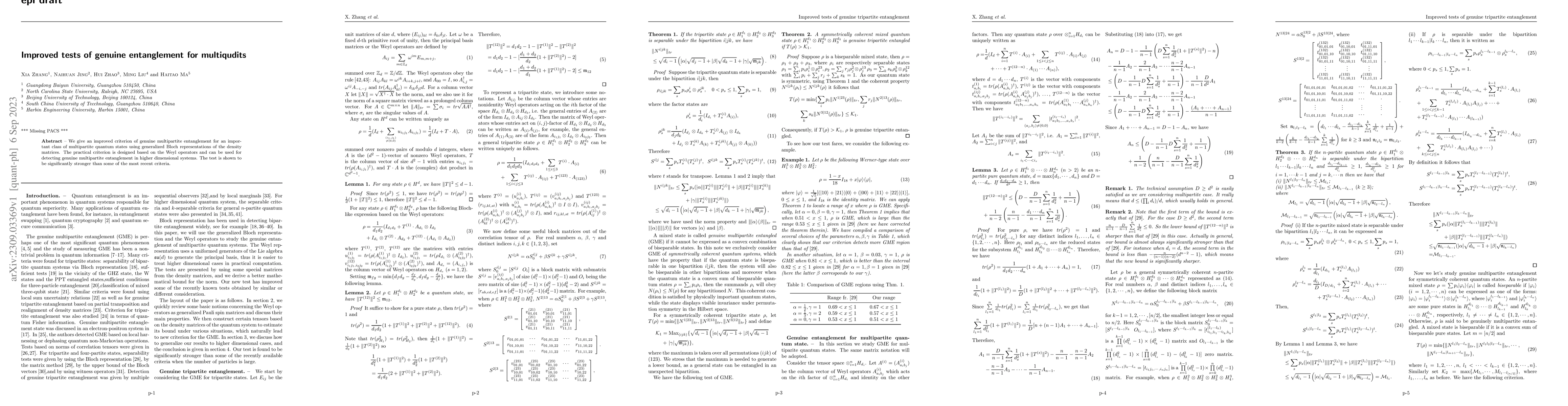 Thumbnail for Improved tests of genuine entanglement for multiqudits