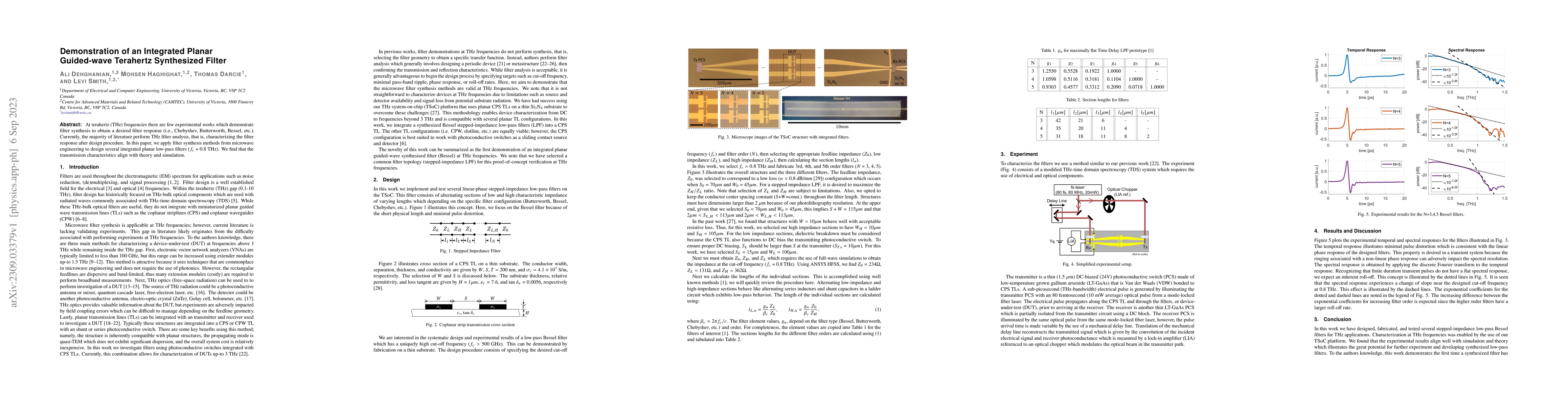 Thumbnail for Demonstration of an Integrated Planar Guided-wave Terahertz Synthesized
  Filter