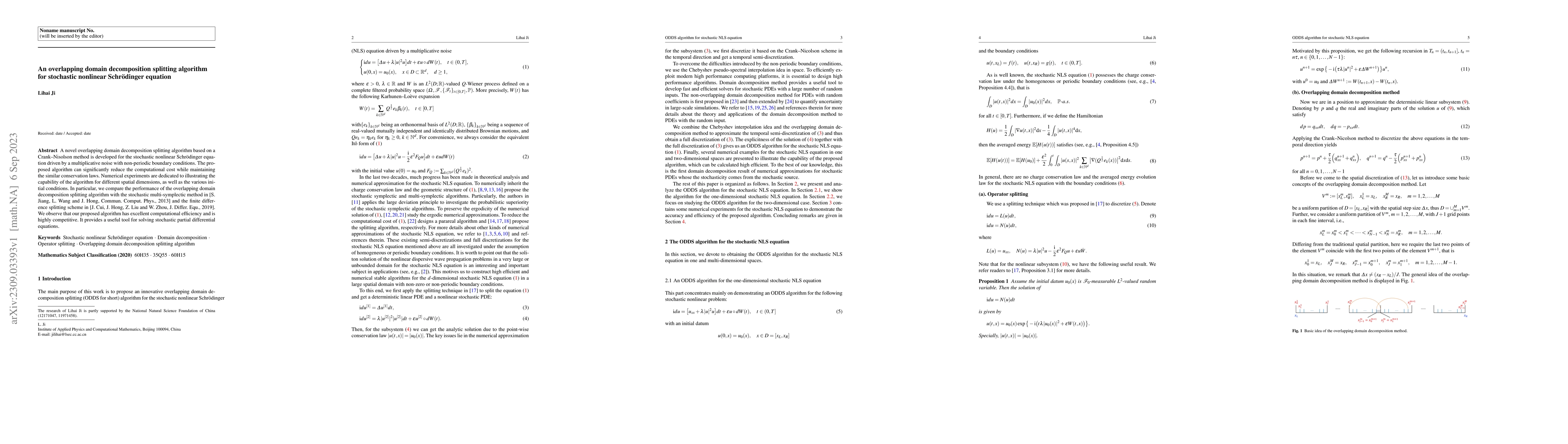 Thumbnail for An overlapping domain decomposition splitting algorithm for stochastic
  nonlinear Schroedinger equation