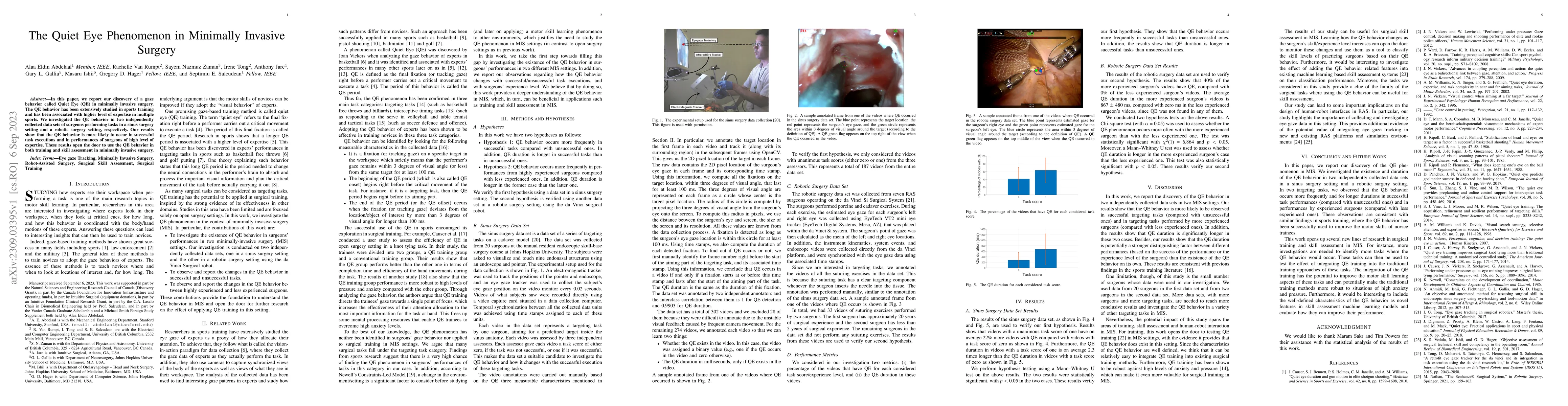 Thumbnail for The Quiet Eye Phenomenon in Minimally Invasive Surgery