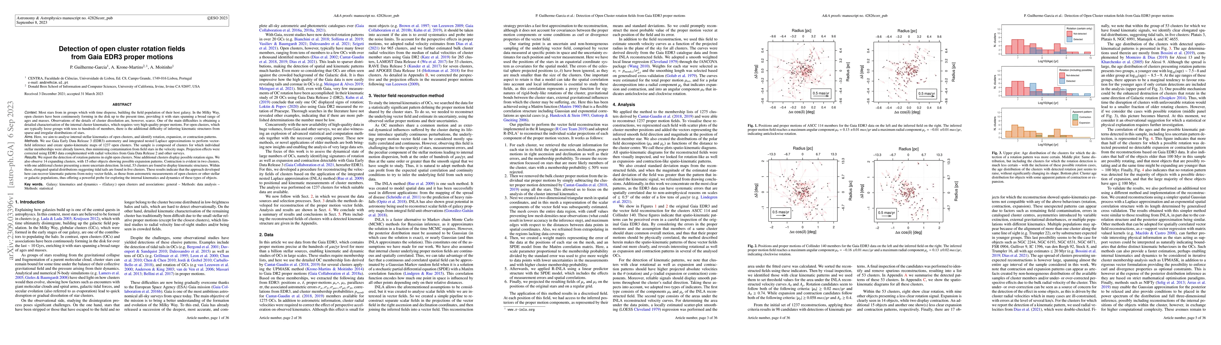 Thumbnail for Detection of open cluster rotation fields from Gaia EDR3 proper motions