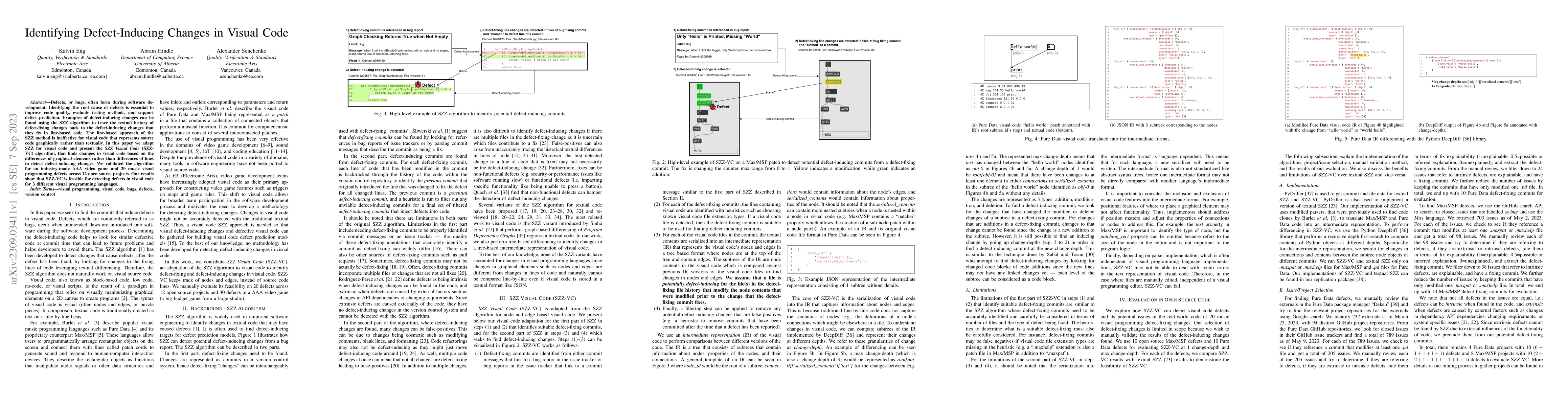 Thumbnail for Identifying Defect-Inducing Changes in Visual Code