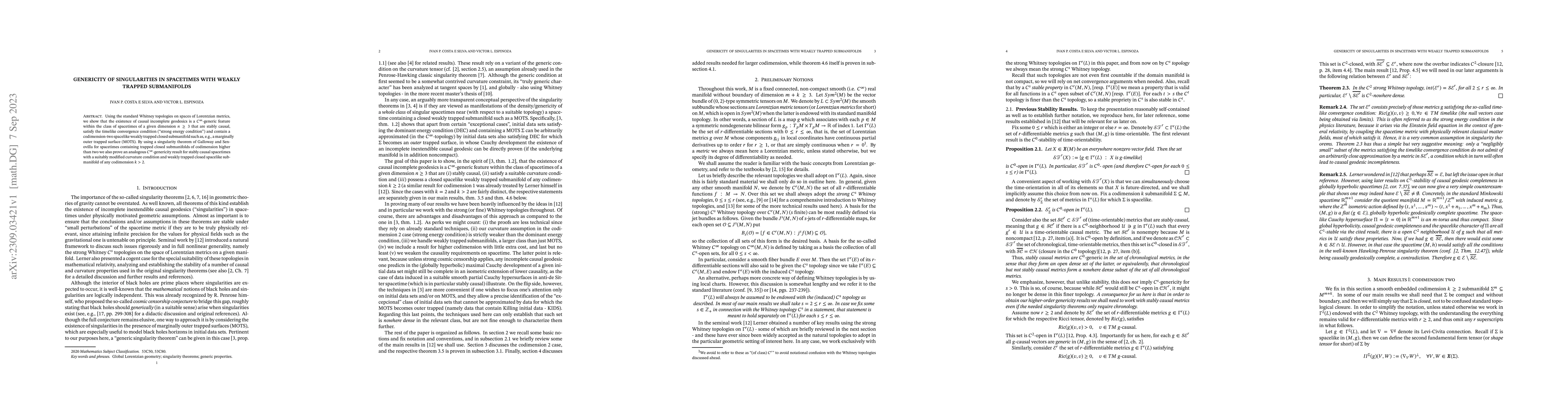 Thumbnail for Genericity of singularities in spacetimes with weakly trapped
  submanifolds