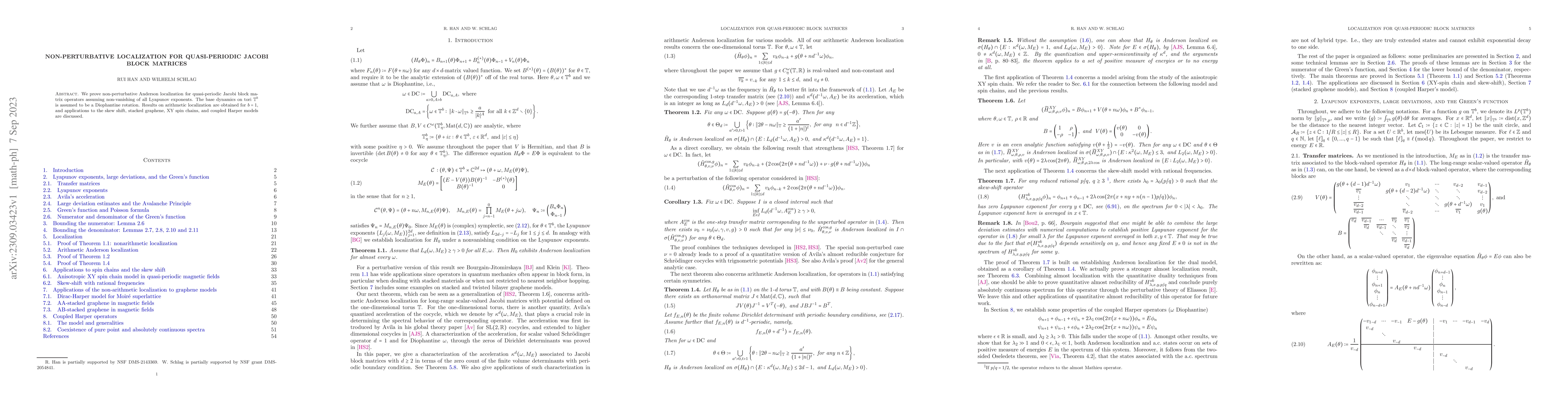 Thumbnail for Non-perturbative localization for quasi-periodic Jacobi block matrices