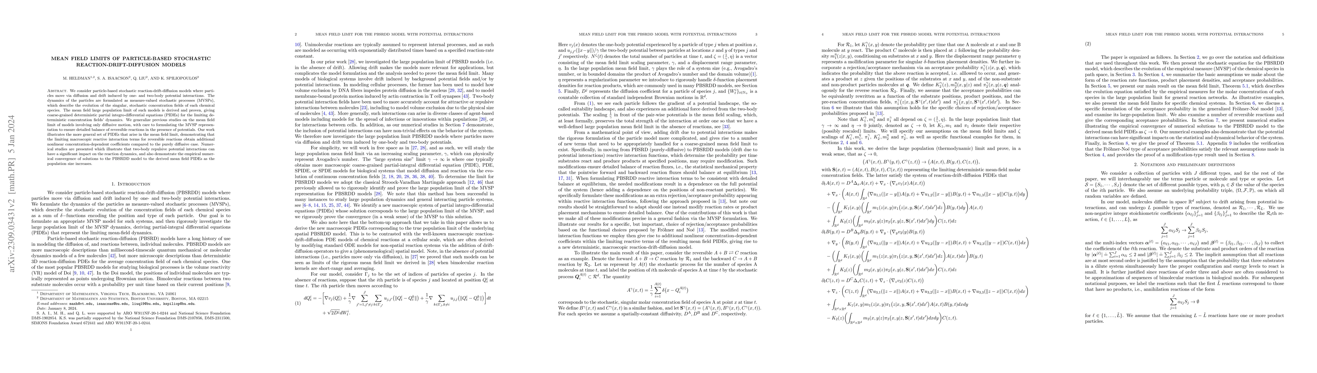 Thumbnail for Mean field limits of particle-based stochastic reaction-drift-diffusion
  models