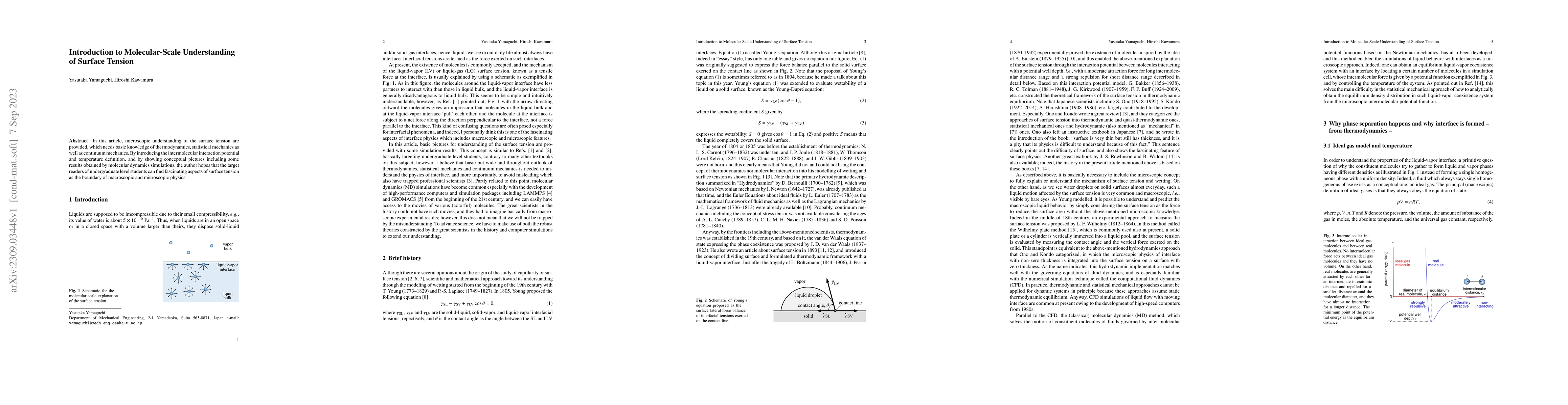 Thumbnail for Introduction to Molecular-Scale Understanding of Surface Tension