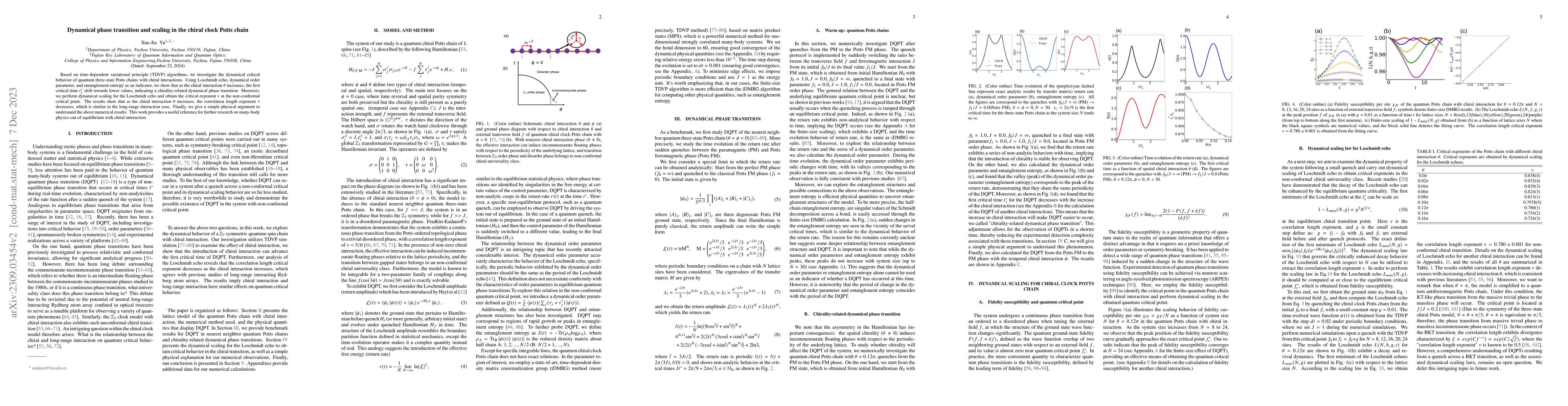 Thumbnail for Dynamical phase transition and scaling in the chiral clock Potts chain