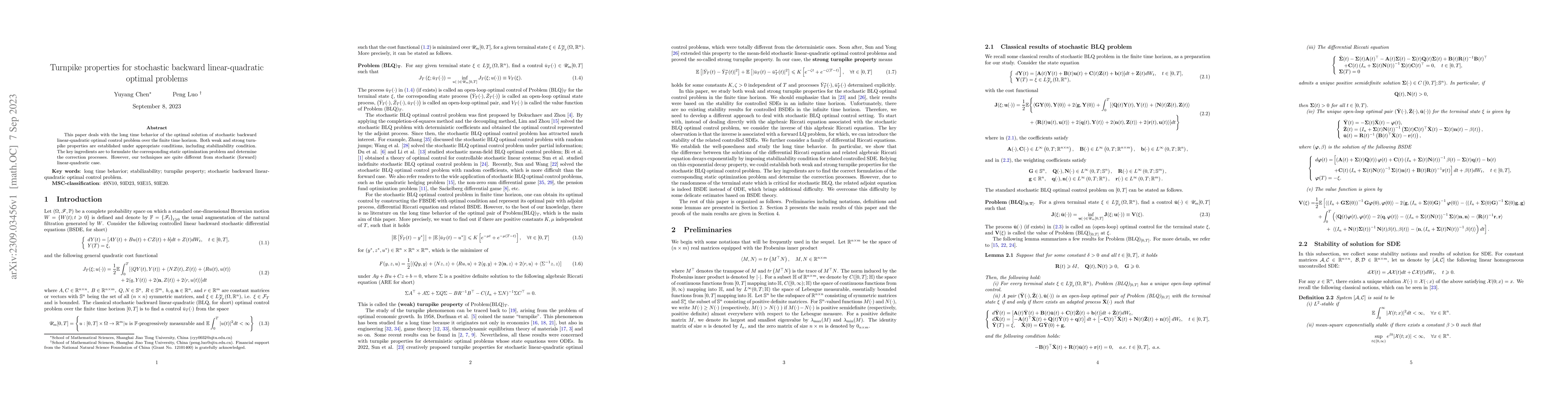 Thumbnail for Turnpike properties for stochastic backward linear-quadratic optimal
  problems
