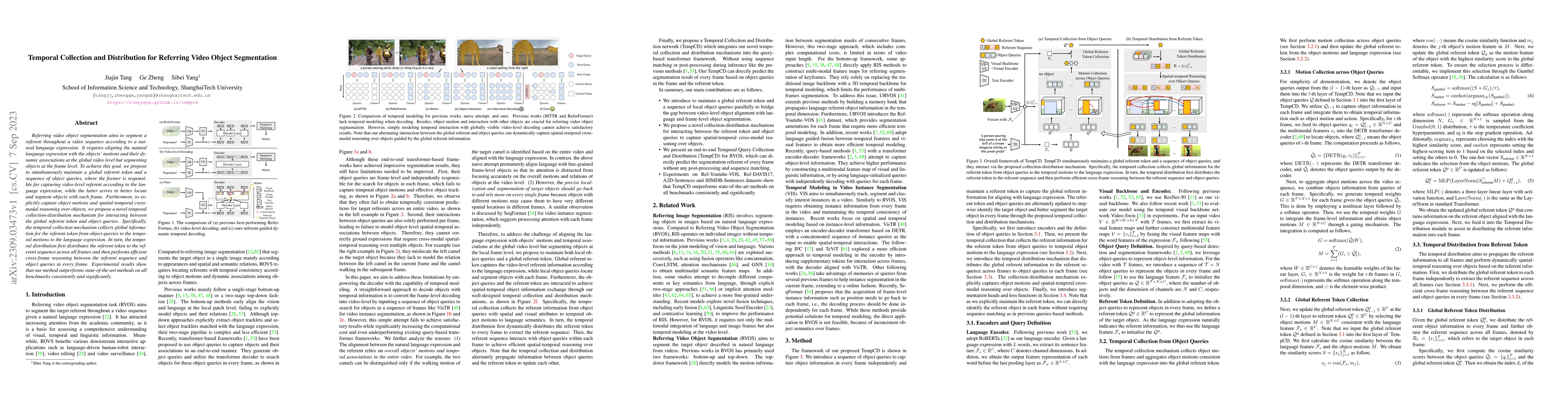 Thumbnail for Temporal Collection and Distribution for Referring Video Object
  Segmentation