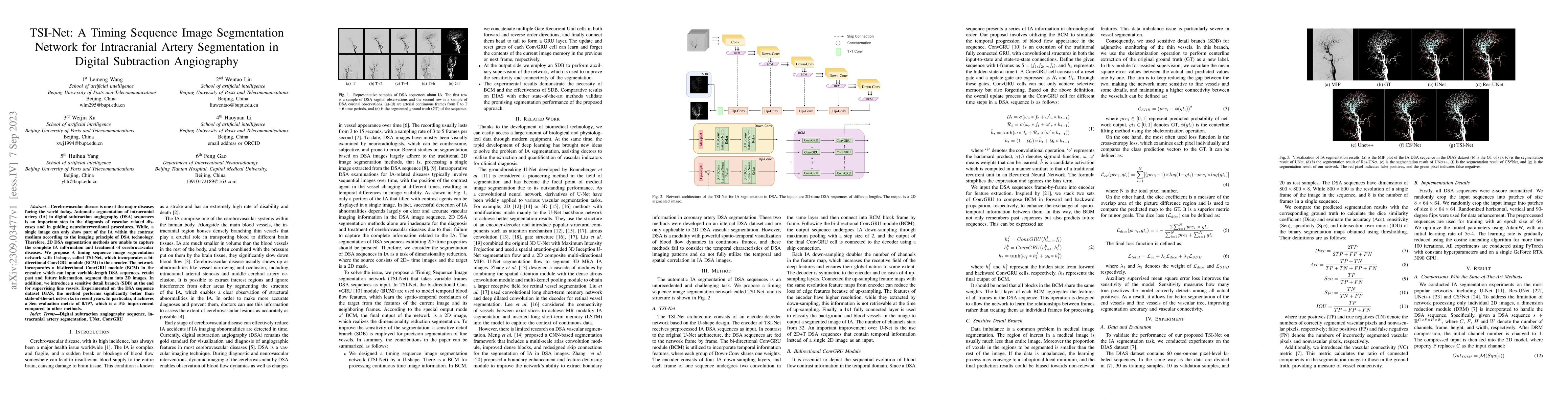 Thumbnail for TSI-Net: A Timing Sequence Image Segmentation Network for Intracranial
  Artery Segmentation in Digital Subtraction Angiography