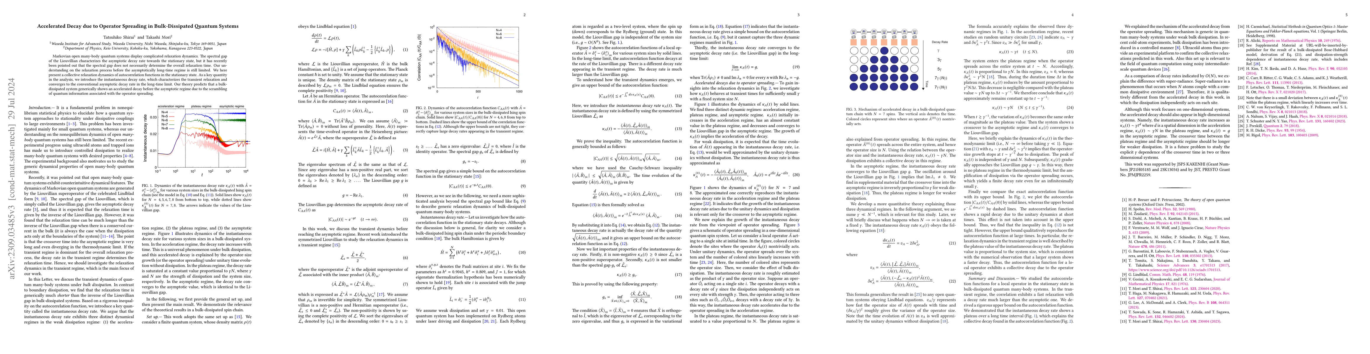 Thumbnail for Accelerated Decay due to Operator Spreading in Bulk-Dissipated Quantum
  Systems
