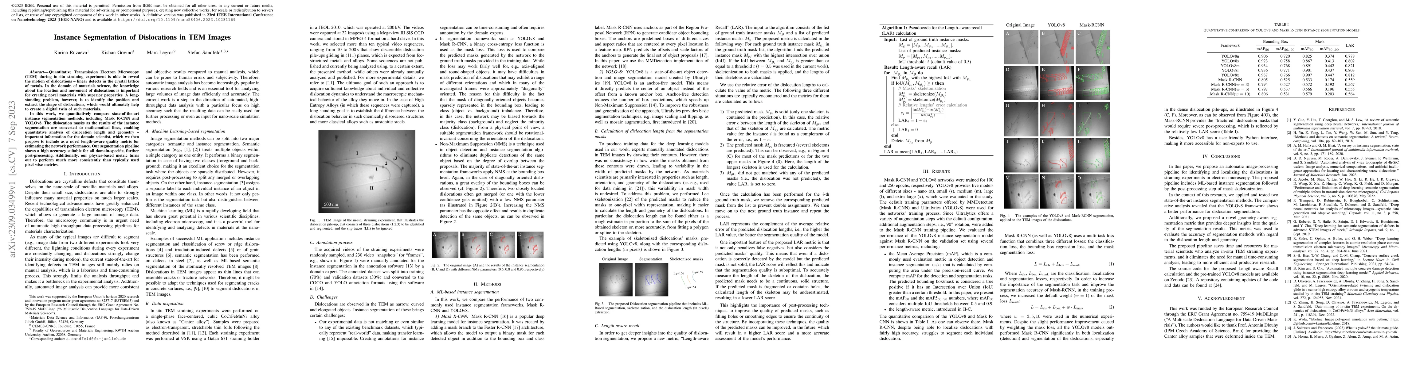 Thumbnail for Instance Segmentation of Dislocations in TEM Images