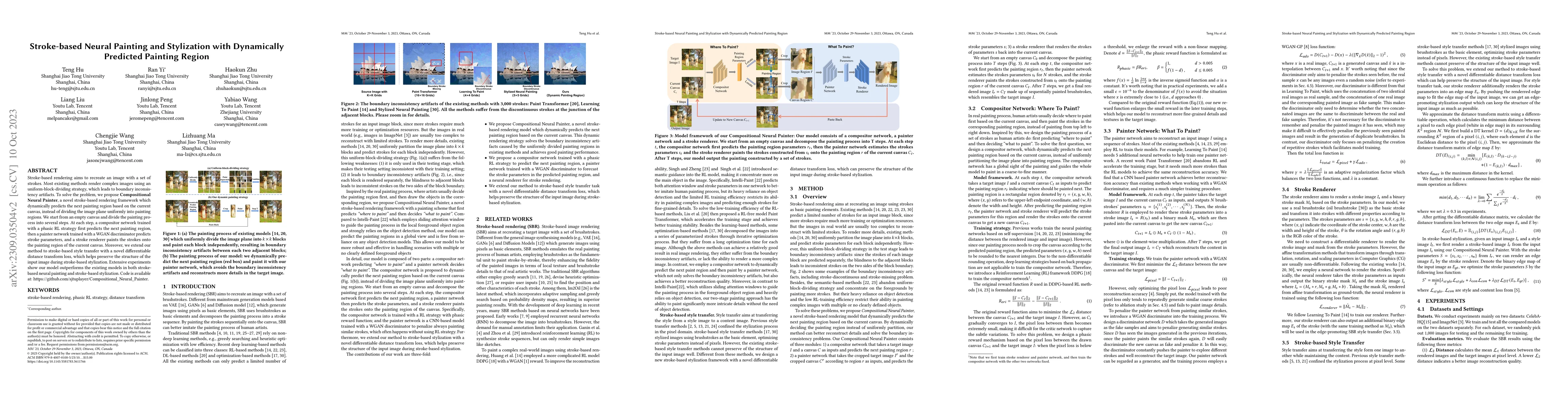 Thumbnail for Stroke-based Neural Painting and Stylization with Dynamically Predicted
  Painting Region
